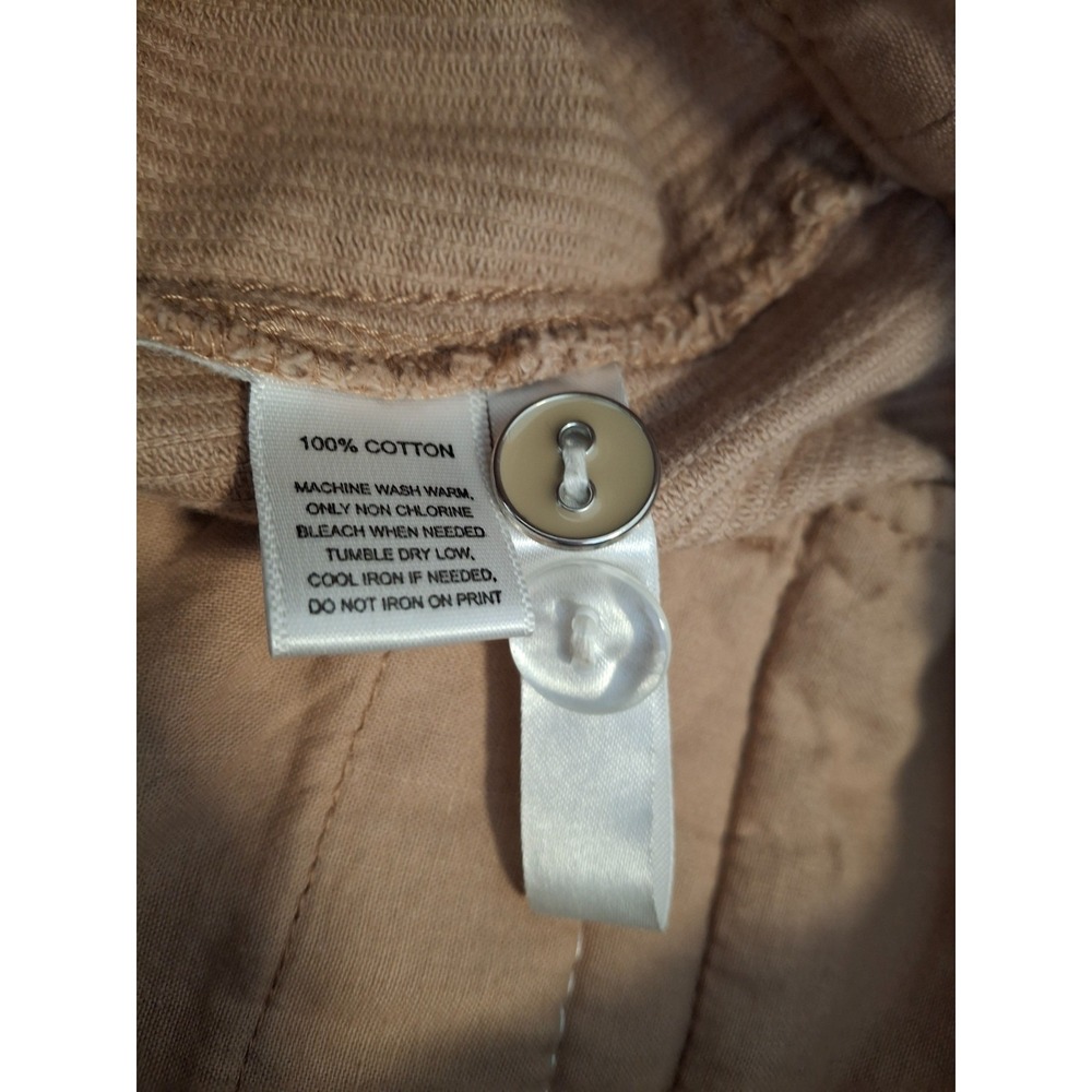 LOFT Womens Size 6 Corduroy Mini Skirt Tan Cotton Button Waist Back Zip - Picture 5 of 6